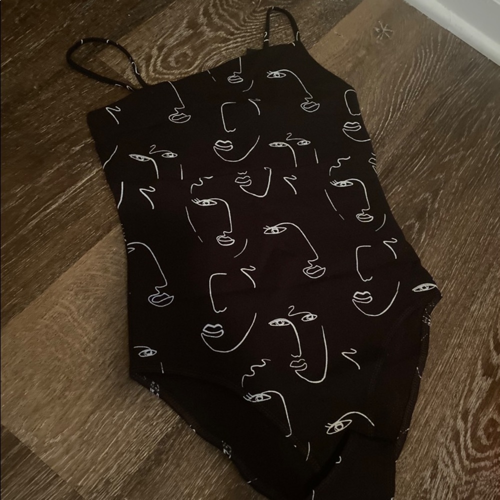 Black off shoulder one piece